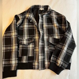 La miel plaid bomber jacket